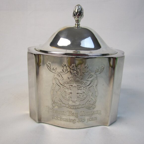 HBC Hudson's Bay 1995 Silver Plated 325 Years Engraved Commemorative Trinket Box - Picture 1 of 14